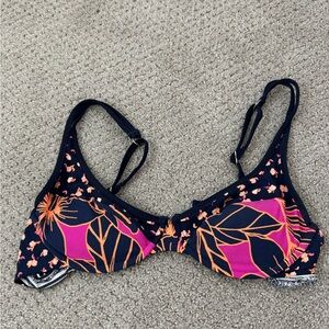 Maaji Pink and Orange Floral Bikini Top